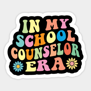 Retro In My School Counselor Era Groovy Sticker